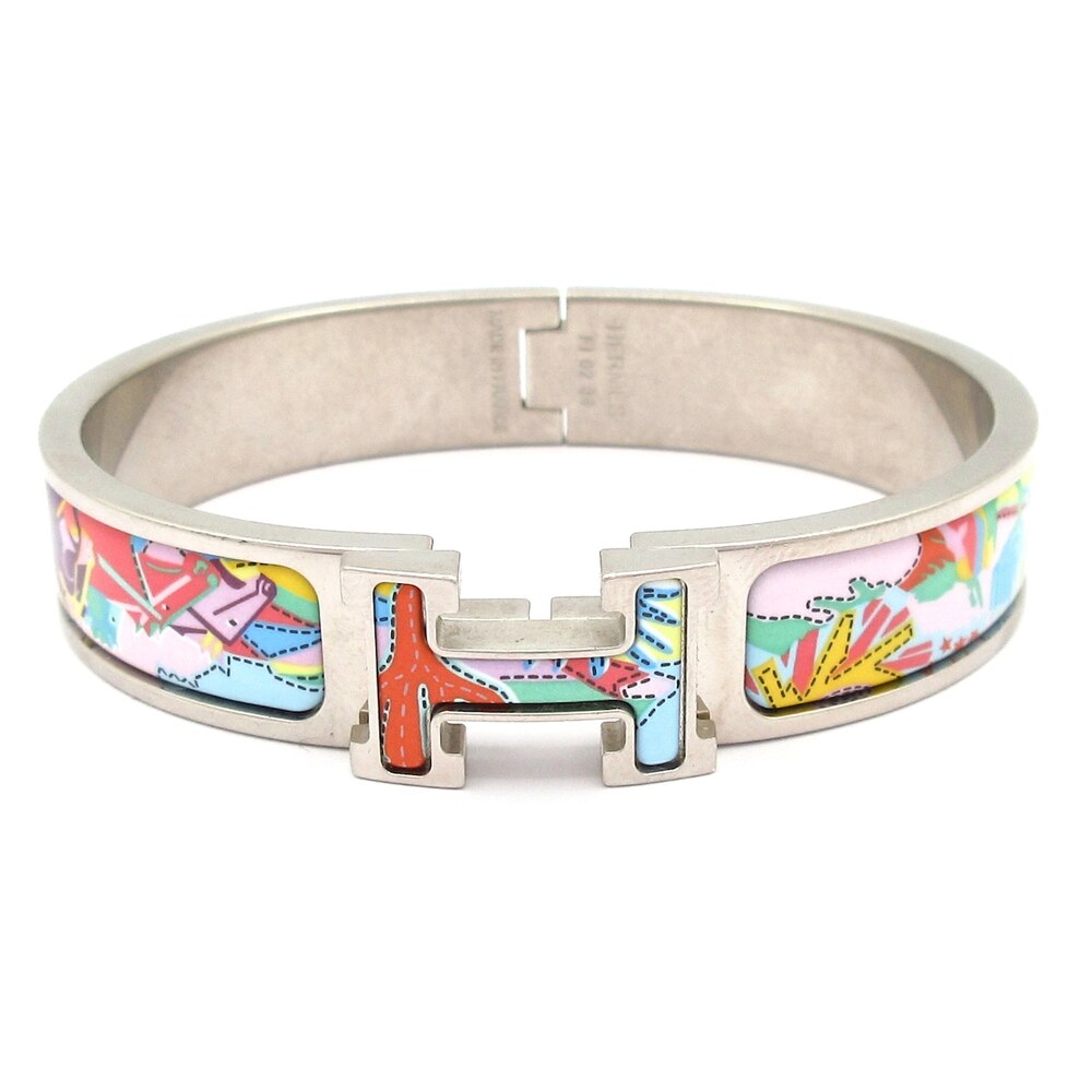 Hermès Clic H Bangle Silver Multi